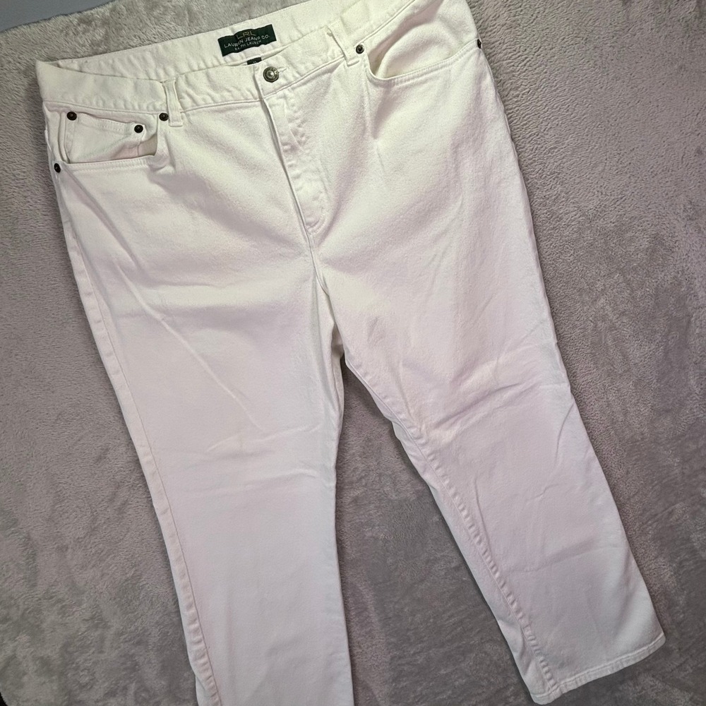 Lauren Ralph Lauren Women Jeans Sz 16 White Classic Straight Leg 209110643